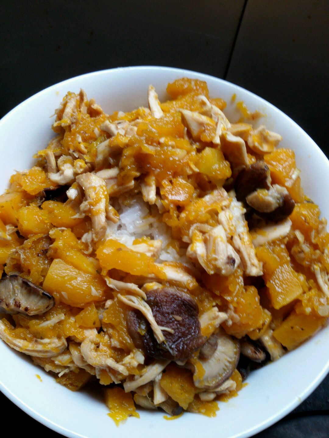 南瓜鸡肉盖浇饭