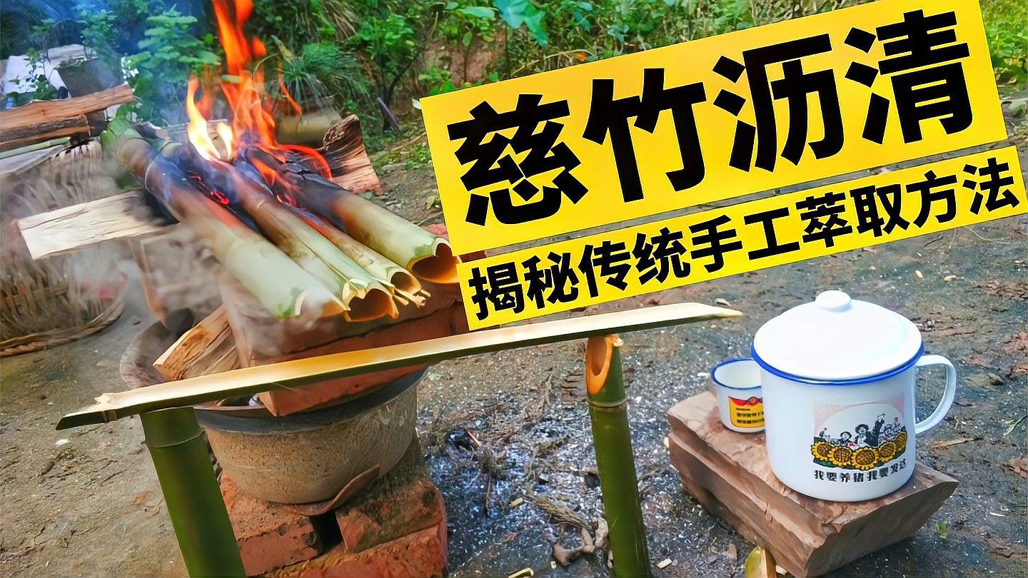 农村小哥用传统工艺提取竹沥，8段慈竹取汁液，甘甜回味_科星球_百度百科