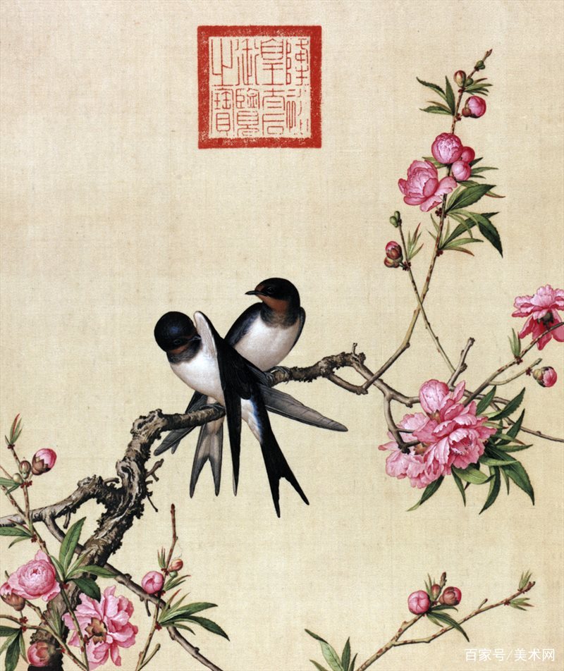 郎世寧 花鳥圖 意大利画家郎世宁的花鸟图册，看着真养眼_百科TA说