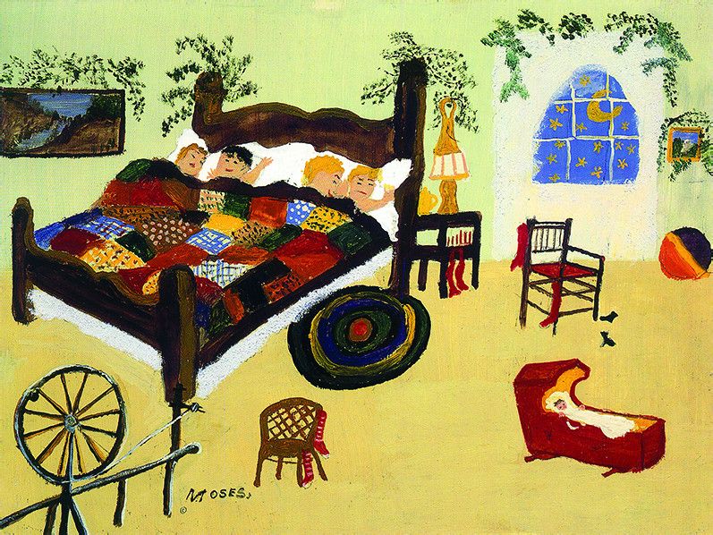  p>安娜-玛丽-摩西"奶奶"(1860-1961)大器晚成,在她的晚年成为美国