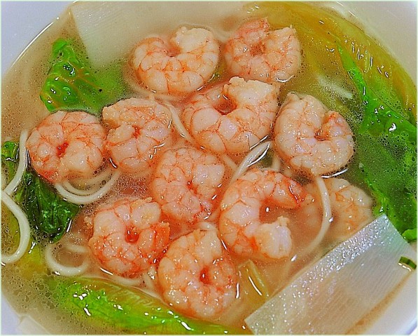虾仁青菜汤面