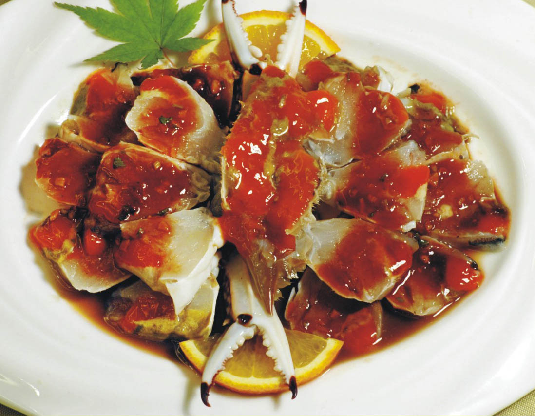 三点蟹/5378296" data-lemmaid="5378296">三点蟹 /a>为原料的菜品