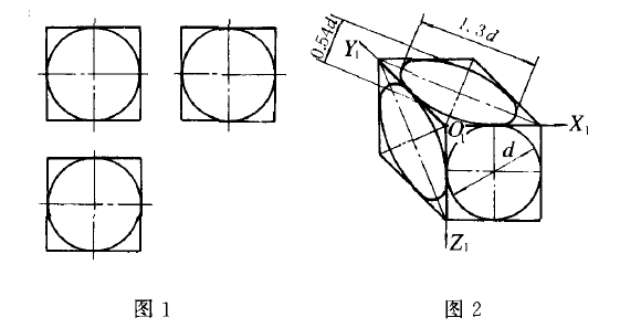 圆斜等测轴测投影图