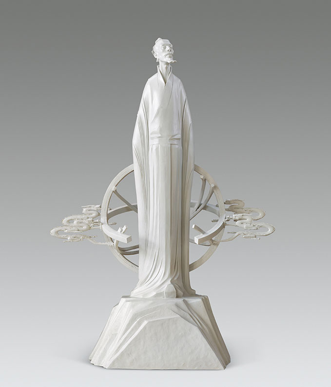  p data-id="gnvg7auebm">《张衡浑天地动仪》是于世宏创作的雕塑.