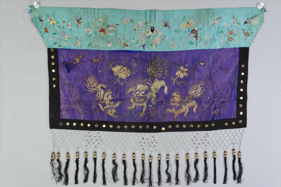 民国刺绣花轿窗帘