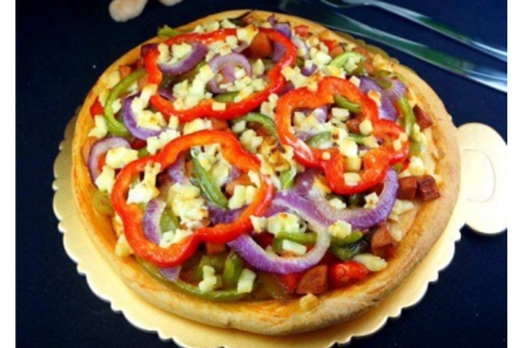 8寸杂蔬火腿披萨