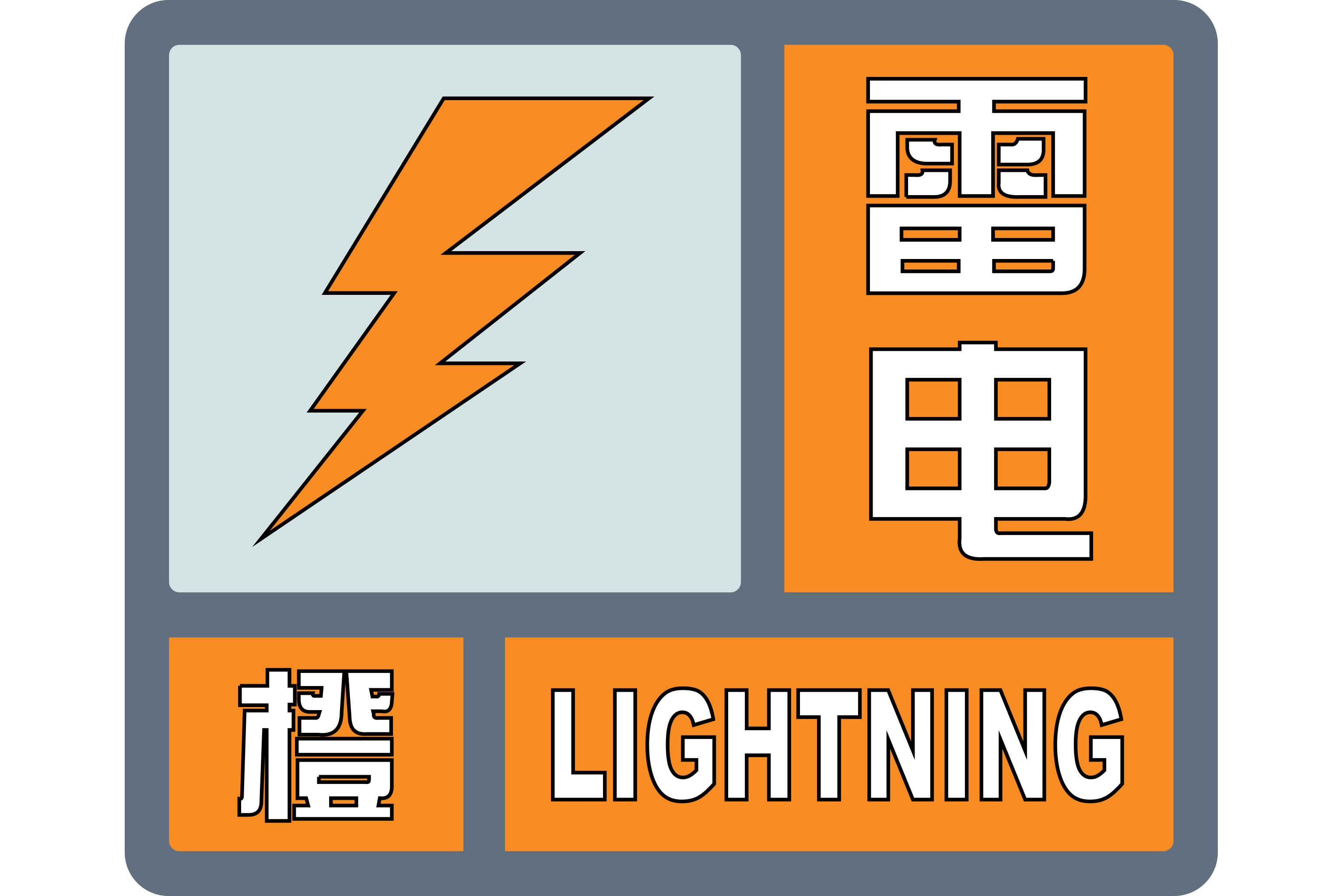 雷电橙色预警信号