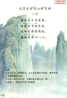《九月九日忆山东兄弟》诗配画