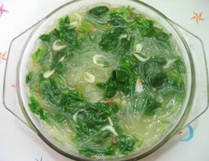 虾皮粉丝菠菜煲
