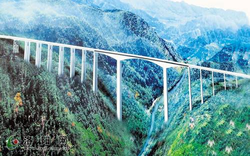  p>大铁沟特大桥(全称:郑卢高速公路洛阳段大铁沟特大桥)位于洛宁县