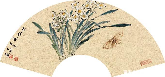 明★ 惲 寿平 花卉扇面 原寸★ 故宮博物院 二玄社 中国 扇面画 古玩 恽寿平花卉扇面欣赏