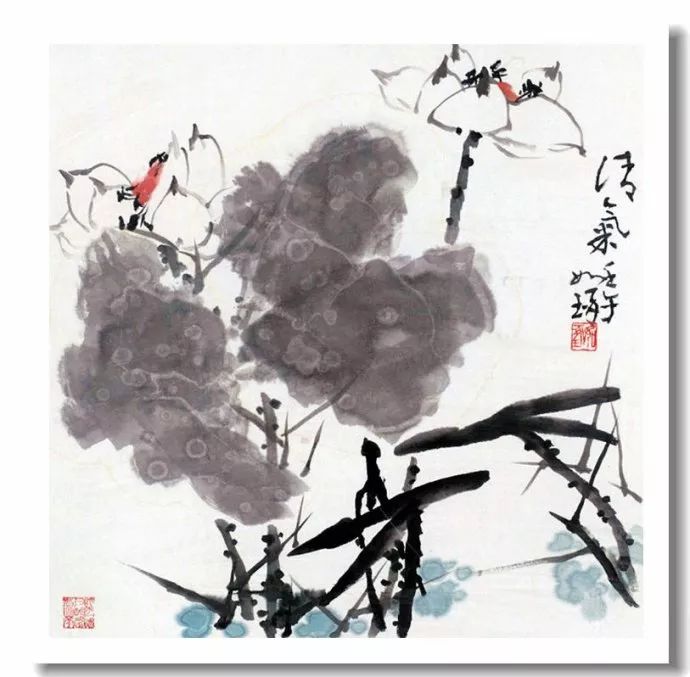 中国の著名な画家書道家崔如琢花鳥絵画作品　29x30cm 中国の著名な画家書道家崔如琢花鳥絵画作品 29x30cm