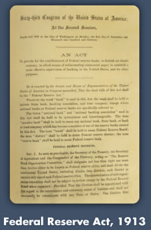 联邦储备法案，1913年
