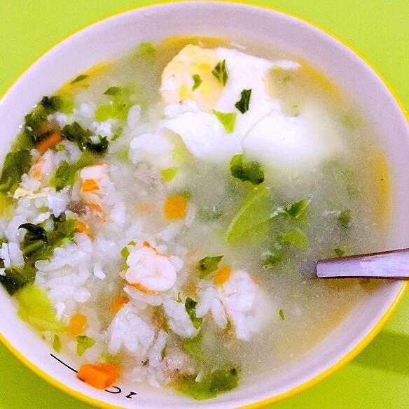 青菜虾仁蛋花汤