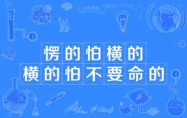 愣的怕横的横的怕不要命的