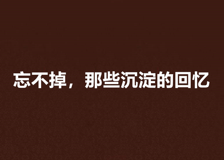 忘不掉,那些沉淀的回忆