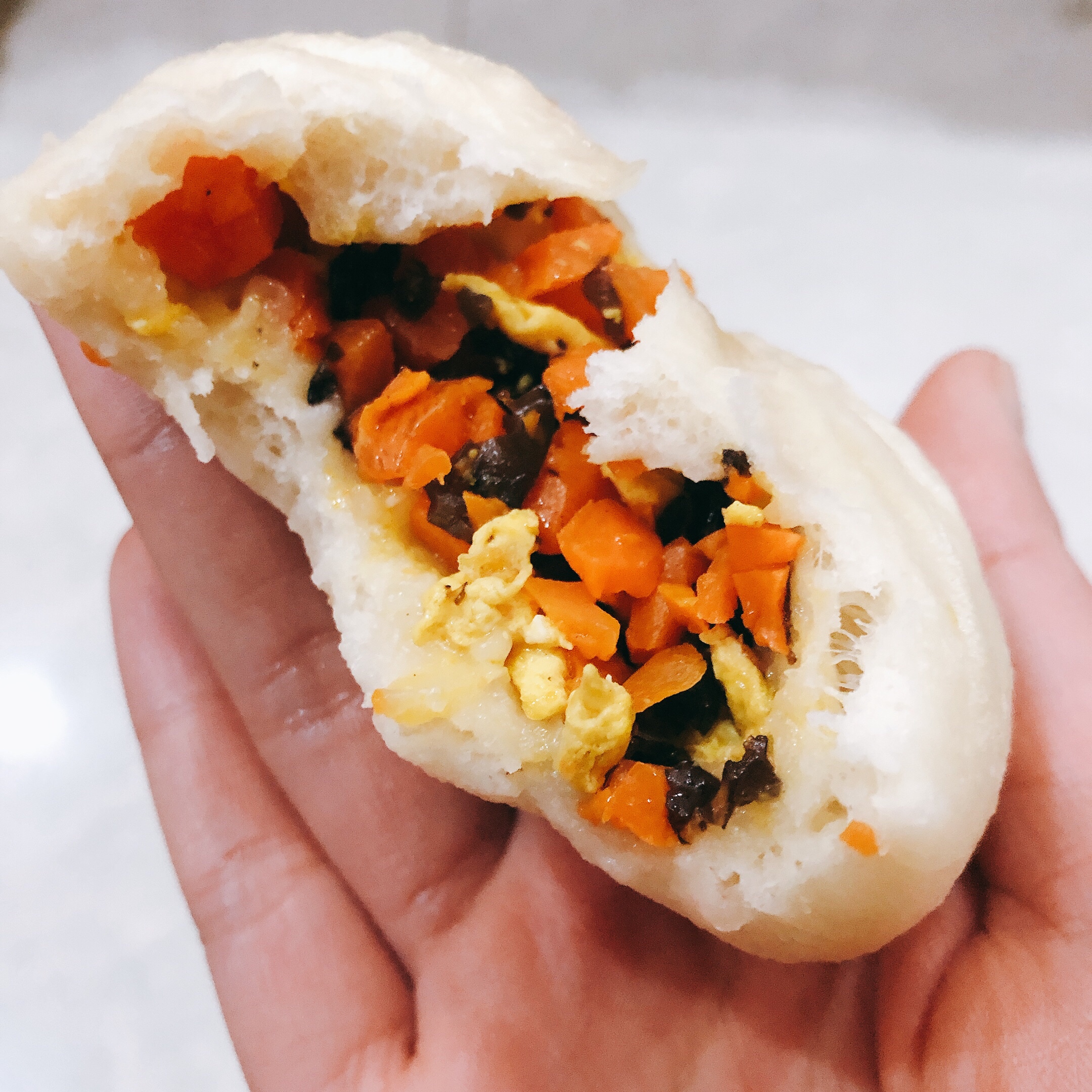 胡萝卜鸡蛋素包子