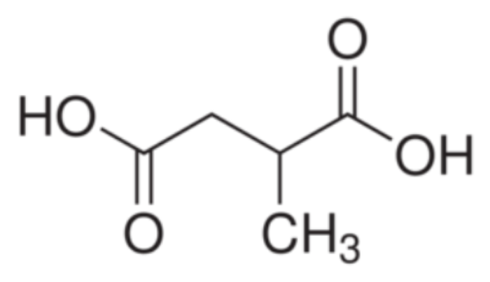 11线性分子式:ho2cch2ch(ch3)co2h.
