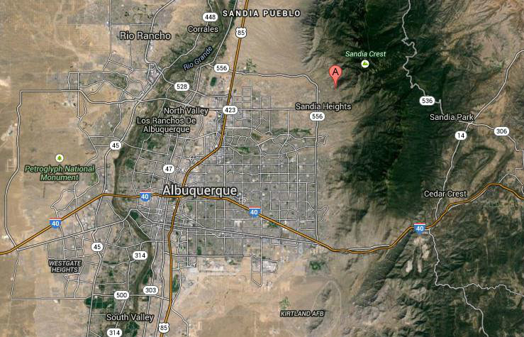  p>在地图上标注为阿尔伯克基,机票上又写成阿尔布凯克(也有称