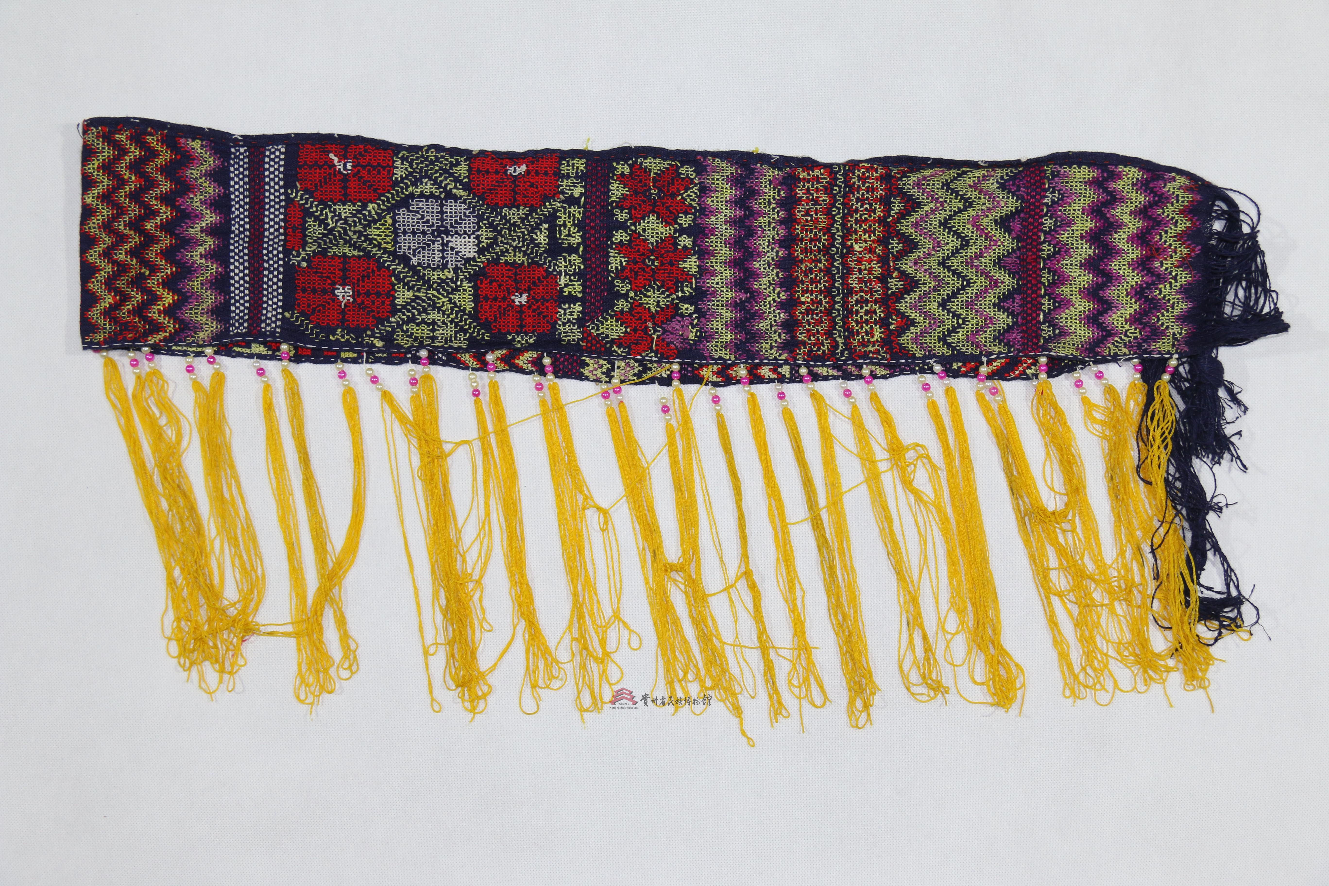 当代遵义苗族挑花八角花纹流苏头帕