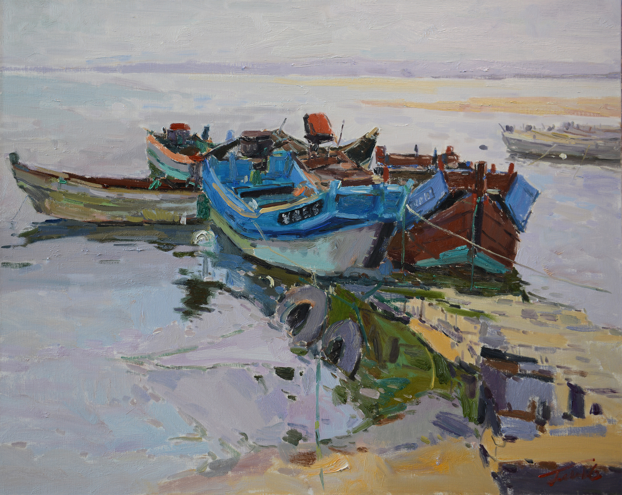 lemmaid="23390384">张膑于2019年赴威海写生时所作的油画作品