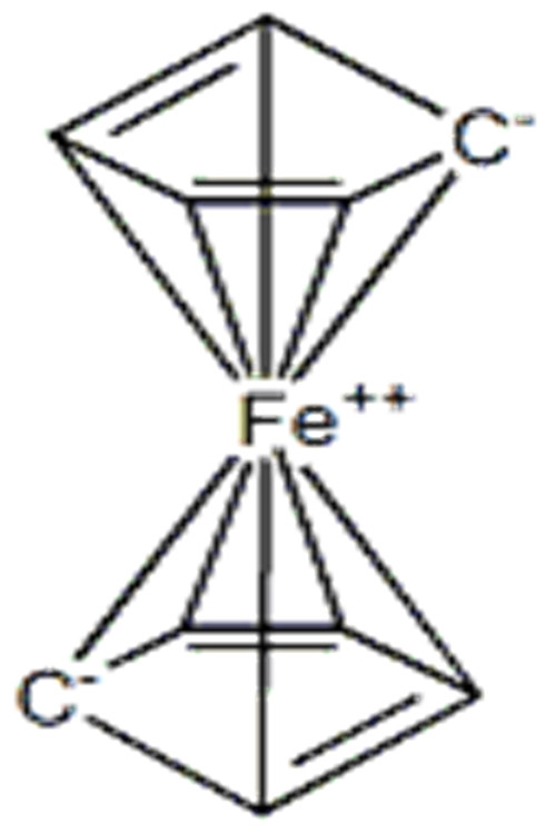  p>二茂铁是一种具有芳香族性质的有机过渡金属化合物,化学式为fe(c 
