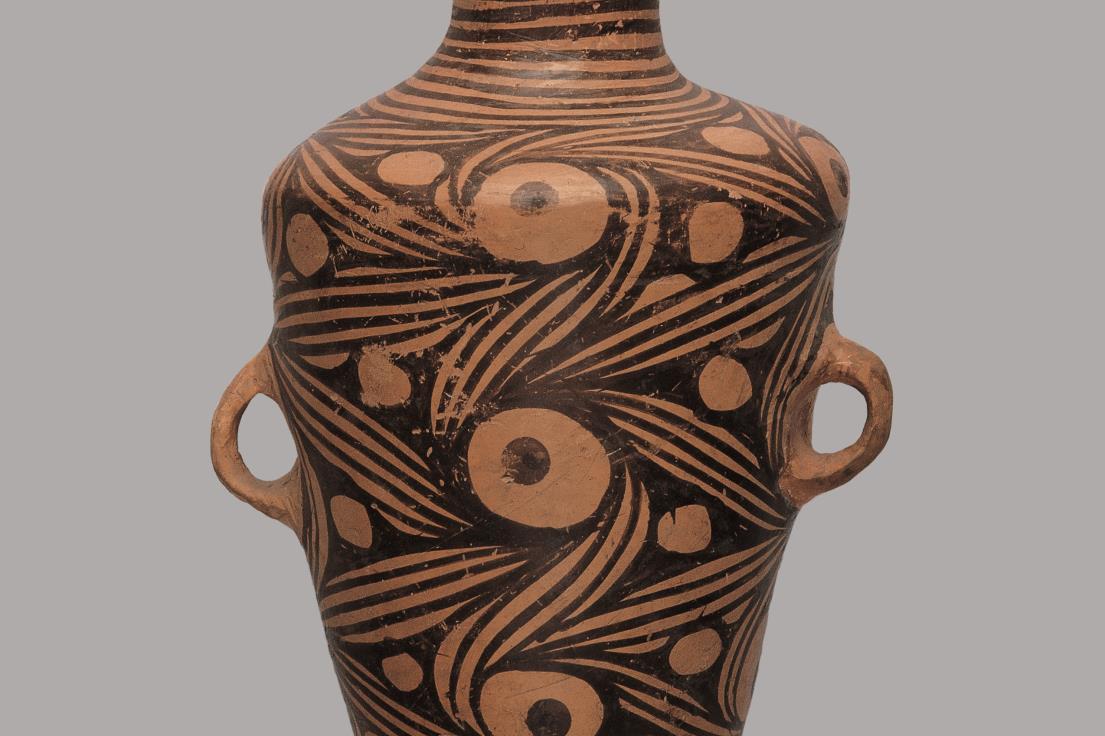 旋纹尖底彩陶瓶