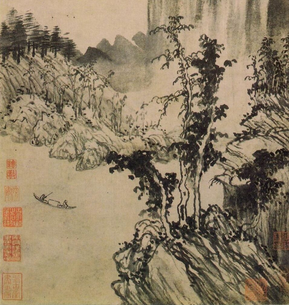 方从义武夷放棹图