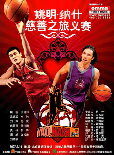data-lemmaid="28">姚明 /a>纳什慈善篮球赛,是篮球运动员姚明和纳什