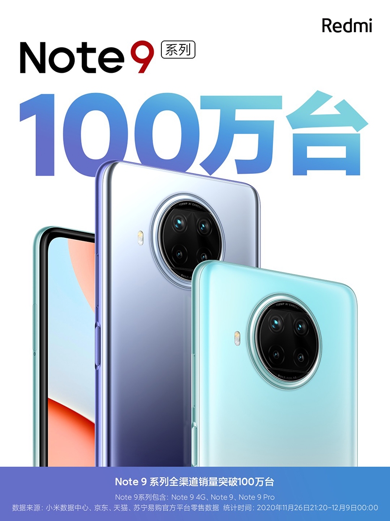 Redmi Note 9系列销量13天破百万 明星爆款实至名归_百科TA说