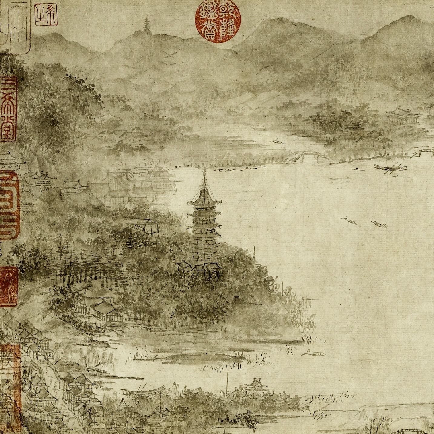 南宋李嵩西湖图卷