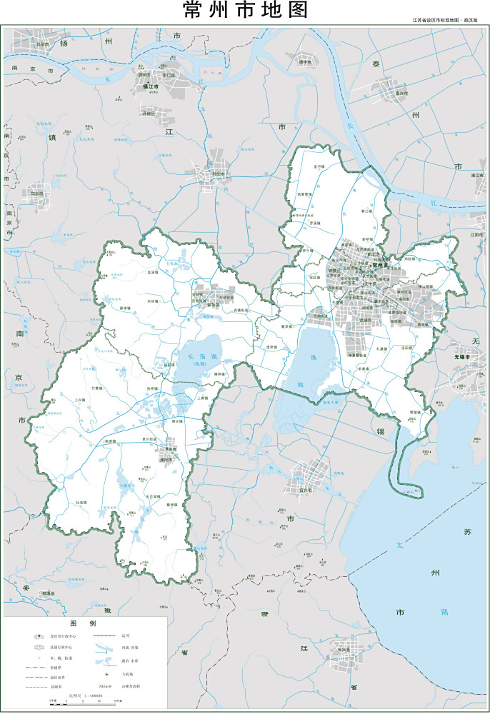  Changzhou Municipal District Map