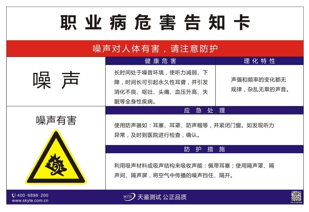 职业病危害因素告知卡