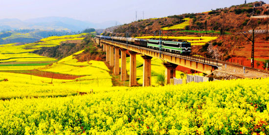  p>南昆铁路(nanning-kunming railway),简称南昆线,是一条连接广西