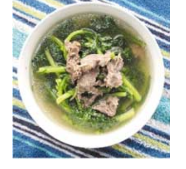 皇帝菜滚牛肉片汤