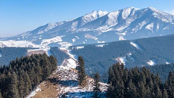 2005年1月15日在武威市天祝县哈溪镇拍摄的祁连山东麓雪景