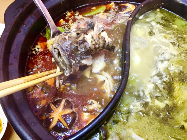 经典鸳鸯鱼头火锅