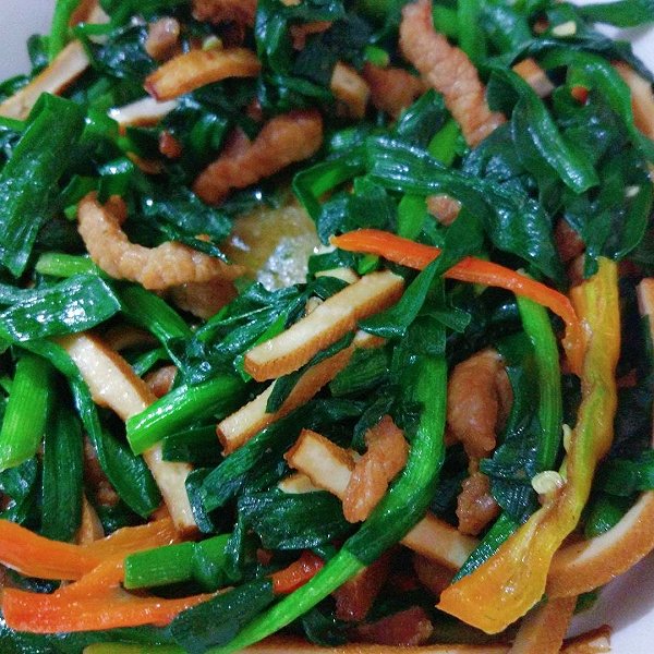韭菜豆干炒肉丝