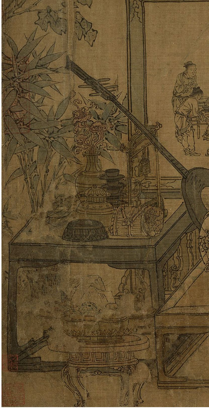  p>《消夏图》是元代画家刘贯道创作的一幅人物画,现藏于美国纳尔逊