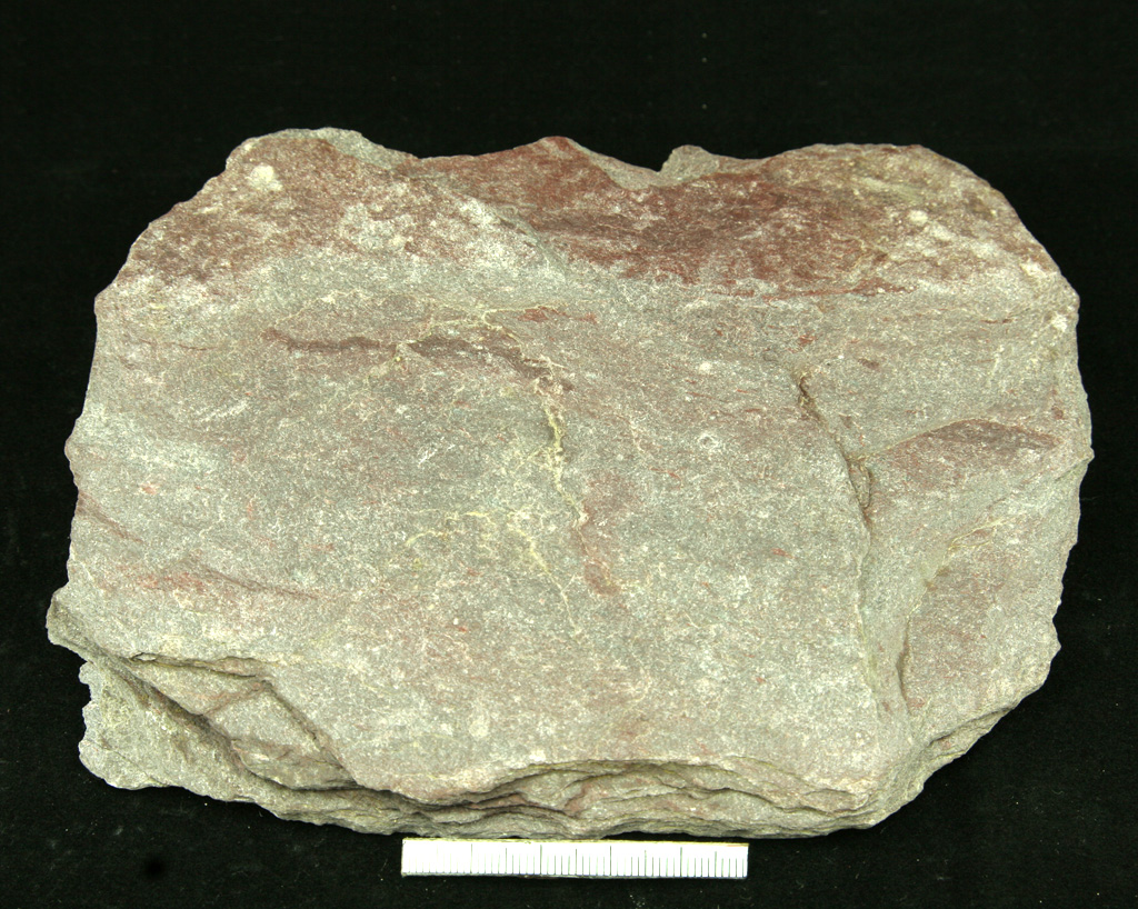 此图为中国长沟峪的紫色板岩(purple slate)标本照片,现收藏于中国