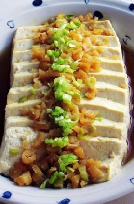 清蒸干贝豆腐