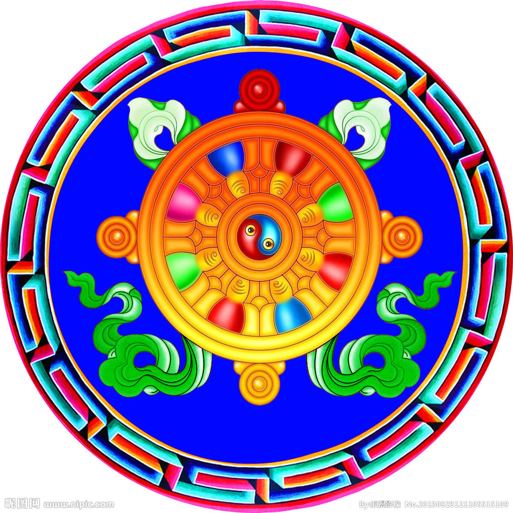 依次为宝瓶,宝盖,双鱼,莲花,右旋螺,吉祥结,尊胜幢,法轮,是藏传佛教中