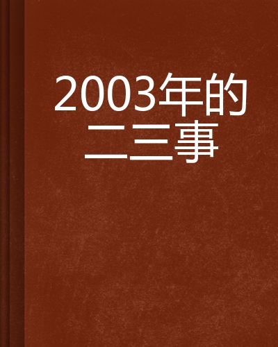 2003年的二三事