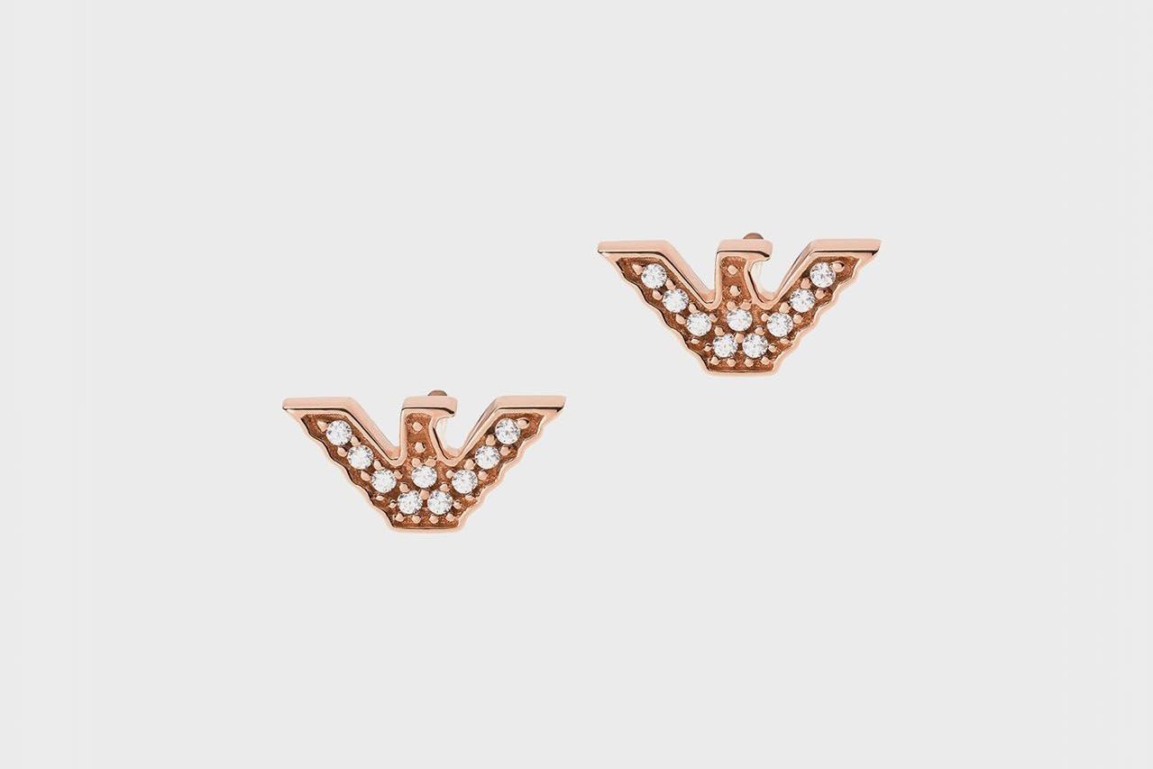 简约冷淡风玫瑰logo耳钉