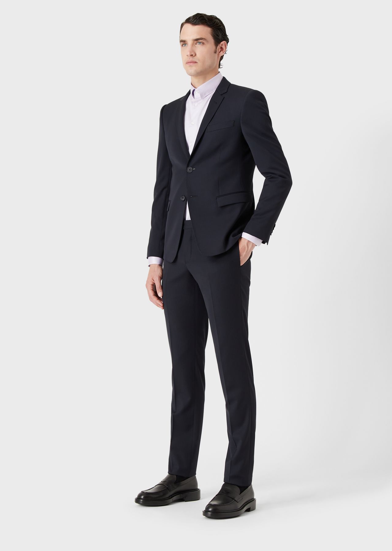 棉羊毛修身西装套装