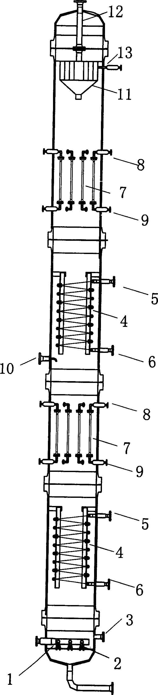 一种连续操作的气液固三相浆态床工业反应器