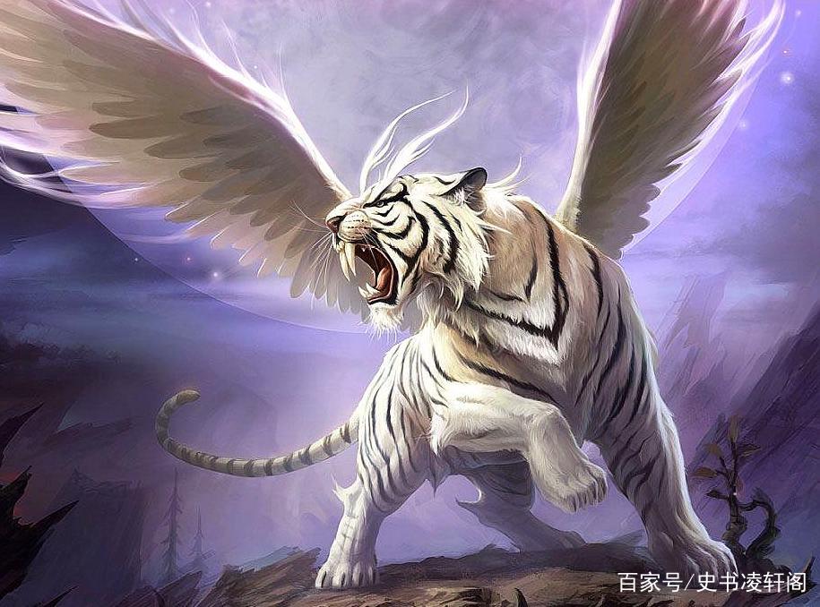 ブータン四神獣のタンカ（龍、鳥、虎、獅子）