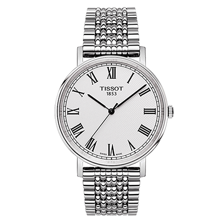 天梭魅时系列钢带石英男表少女峰特别款