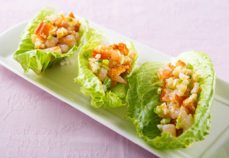 生菜虾松卷
