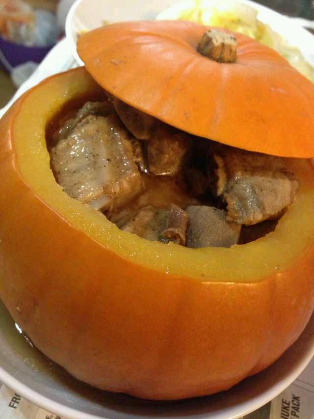 沙茶排骨南瓜煲